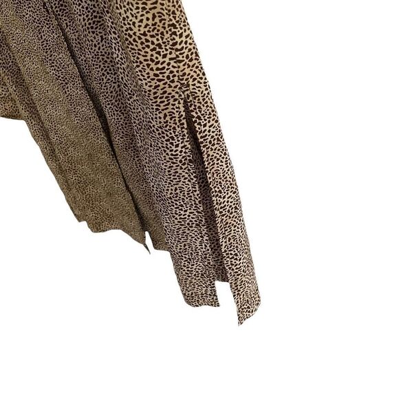 OLSEN EUROPE Silk Leopard Cheetah Print Button Front Midi Shirtdress Brown 14 - Picture 4 of 8